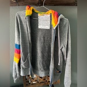 Aviator nation rainbow hooded jacket XS